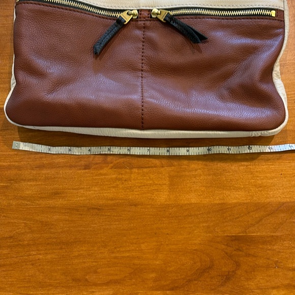 FOSSIL BUCKET HOBO TOTE Leather Tri-Color EUC & Strap Crossbody 2-Way Bag Boho - Picture 8 of 17